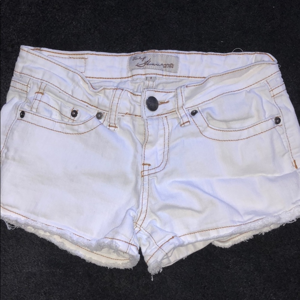 White denim shorts